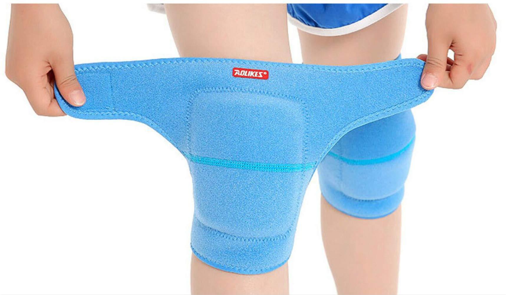 JUMISEE JUMISEE (2PCS Kids Adjustable Knee Pad, Anti-Slip Padded Sponge Knee Brace Breathable Flexible Elastic Knee Support for Football Volleyball Dance Skating Basketball Sports