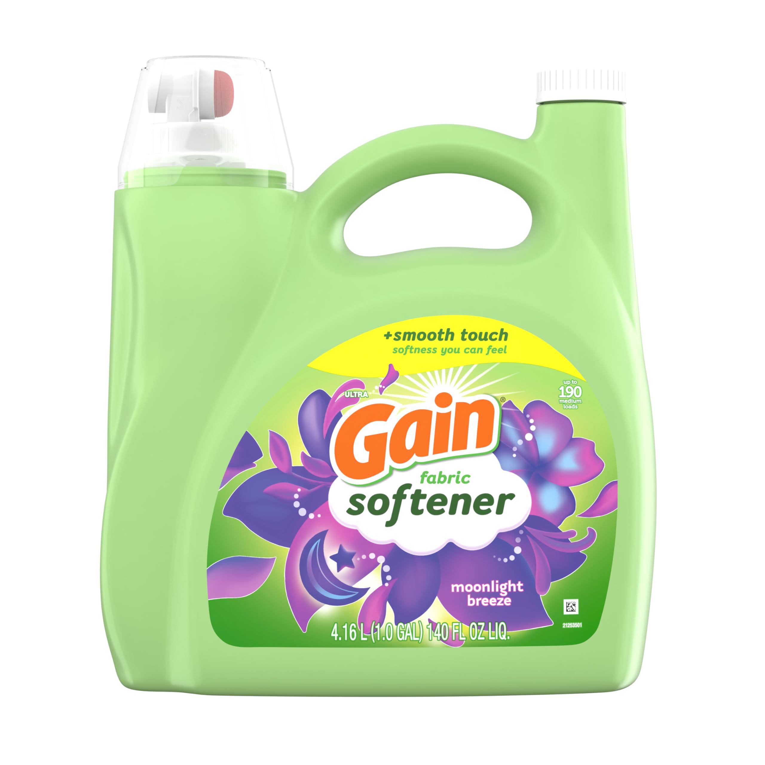 Gain Gain Liquid Fabric Conditioner, Moonlight Breeze Fabric Softener, 190 loads, 140 fl oz