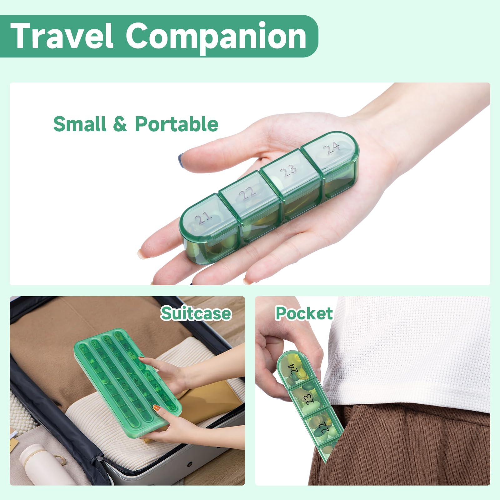 Zoksi Zoksi Monthly Pill Organizer 1 Time a Day, 30 Day Pill Box Organizer Once a Day, One Month Large Pill Case for Travel, 31 Day Daily Medcine Container for Vitamins, Supplement & Medication (Olive)