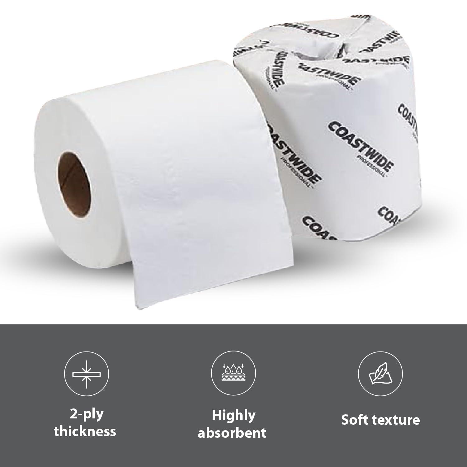 COASTWIDE Coastwide Recycled Toilet Paper Rolls, 2-Ply, 350 Sheets Per Roll (48 Individually Wrapped Toilet Paper Rolls Per Carton)