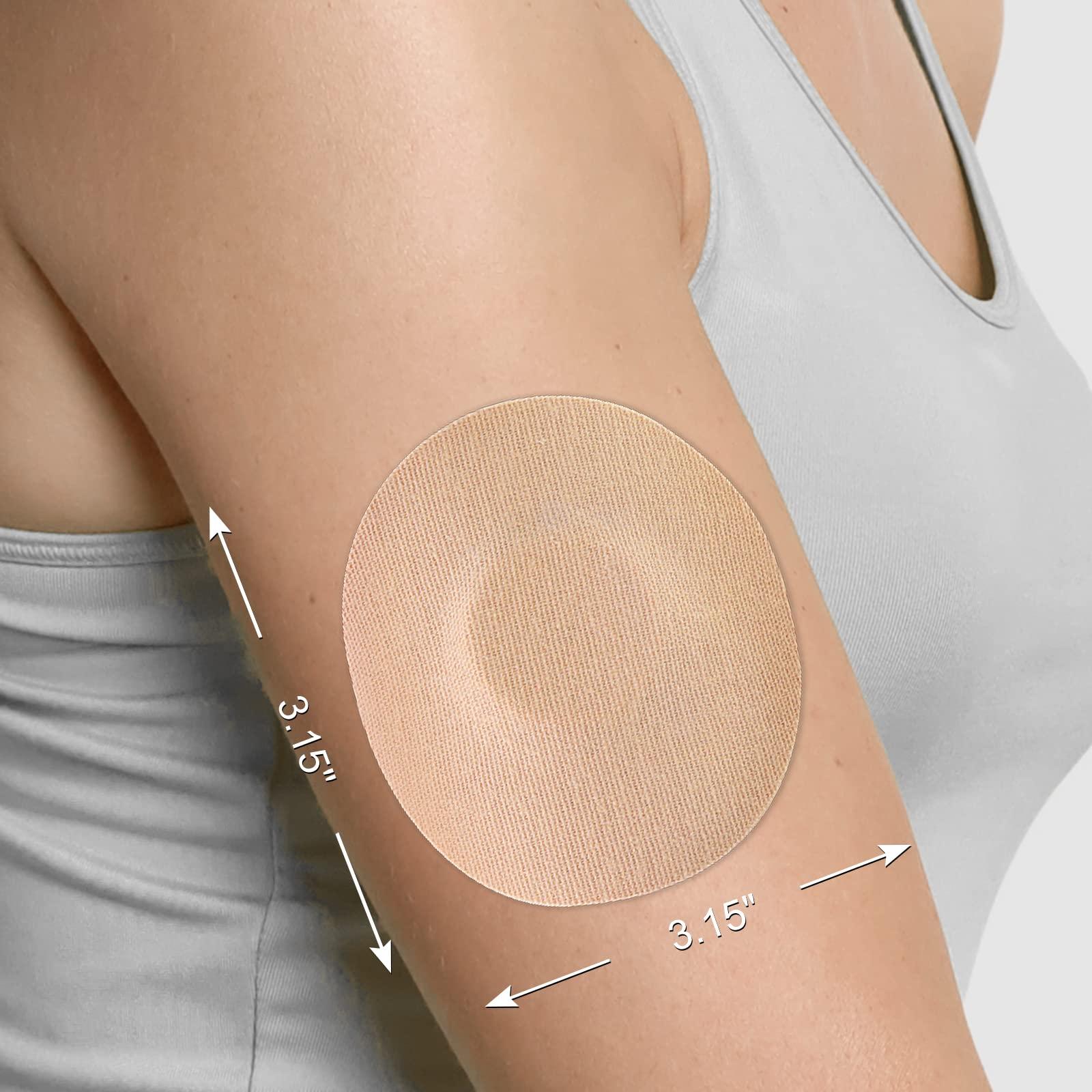 HONYOU Freestyle Adhesive Patches 25Pack Waterproof Libre2/3 Sensor Covers Flesh Flexible CGM Patches Without Glue in The Center-Enlite-Guardian-Freestyle Libre 14 Day Sensor Patches