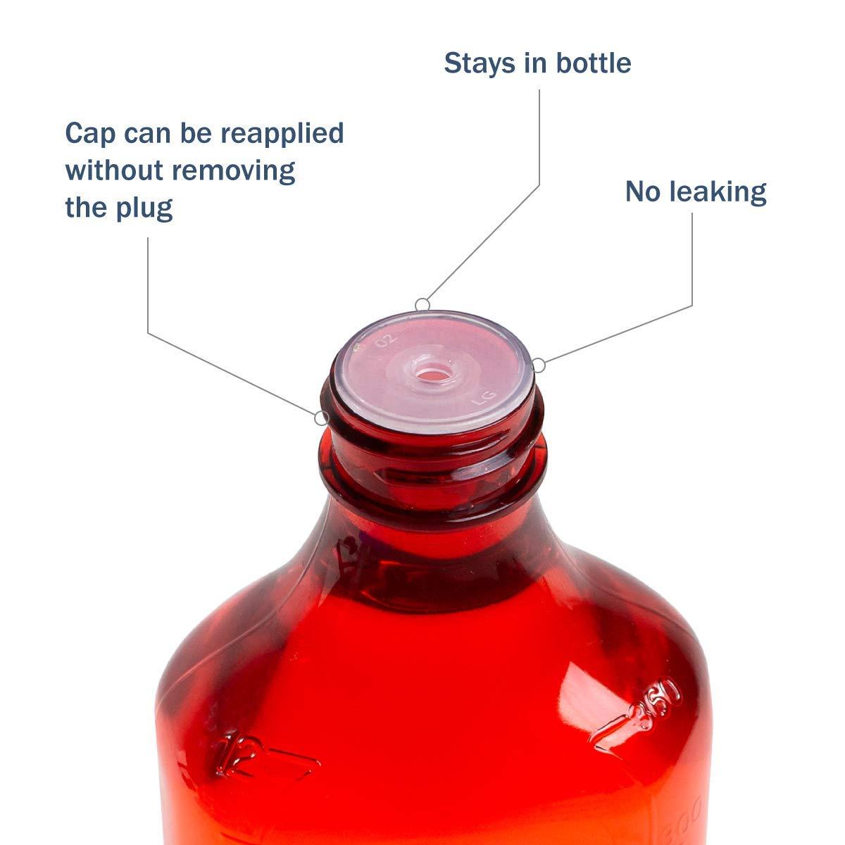 APOTHECARY PRODUCTS Oral Syringe Adapter Plugs, Compatible with 12 and 16 Oz Oval, 28 mm, 50 Count (Pack of 1)