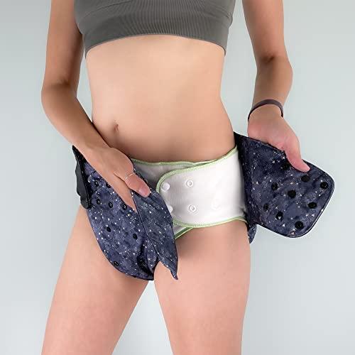 Ecoable Adult Nighttime Diaper Set - Day or Night Incontinence Protective Briefs for Special Needs Teens, Men and Women (Medium, Purple Camo)