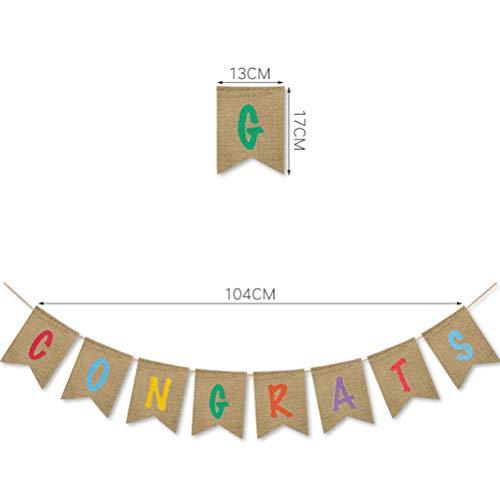 Amosfun Graduation Bunting Banner Congrats Banners Garland Dcorations Congratulations Sign Graduation Party Decor Supplies (Style A)