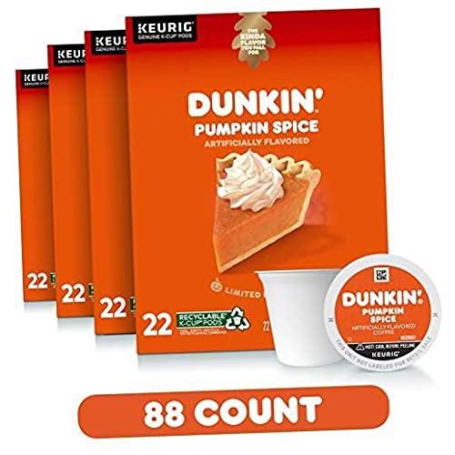 Dunkin' Dunkin\' Pumpkin Spice Flavored Coffee, 88 Keurig K-Cup Pods