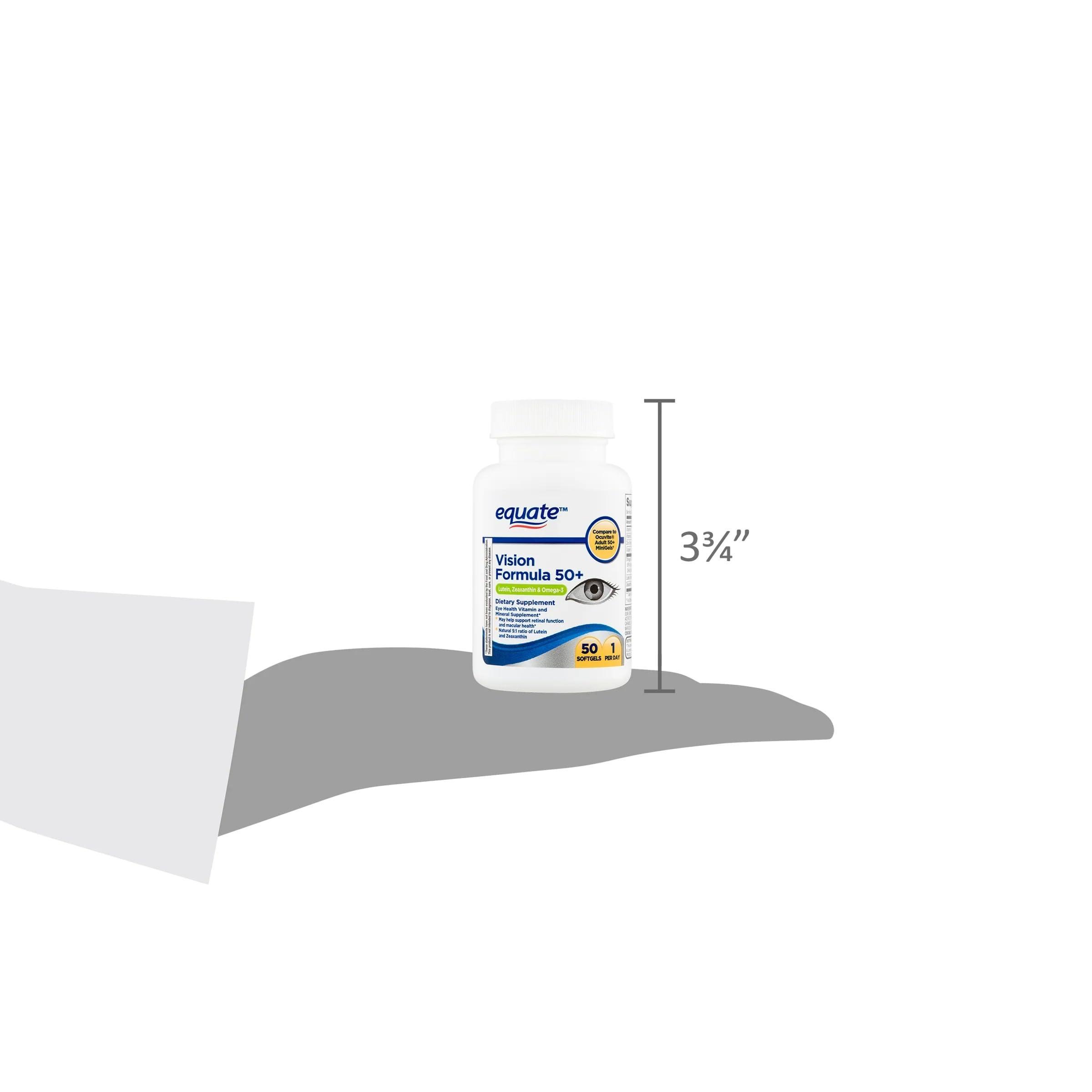 Create and Bundle Equate Vision Formula 50 + Soft Gels Dietary Supplement - 50 Count + CreativeAndBundle Sticker