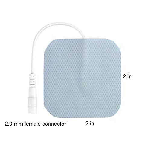 LSIKA-Z TENS Unit Pads 40 Pcs Wired Self-Adhesive Electrodes Premium Replacement Pads for TENS Units - 2x2 Inches (2x2-40Pcs)