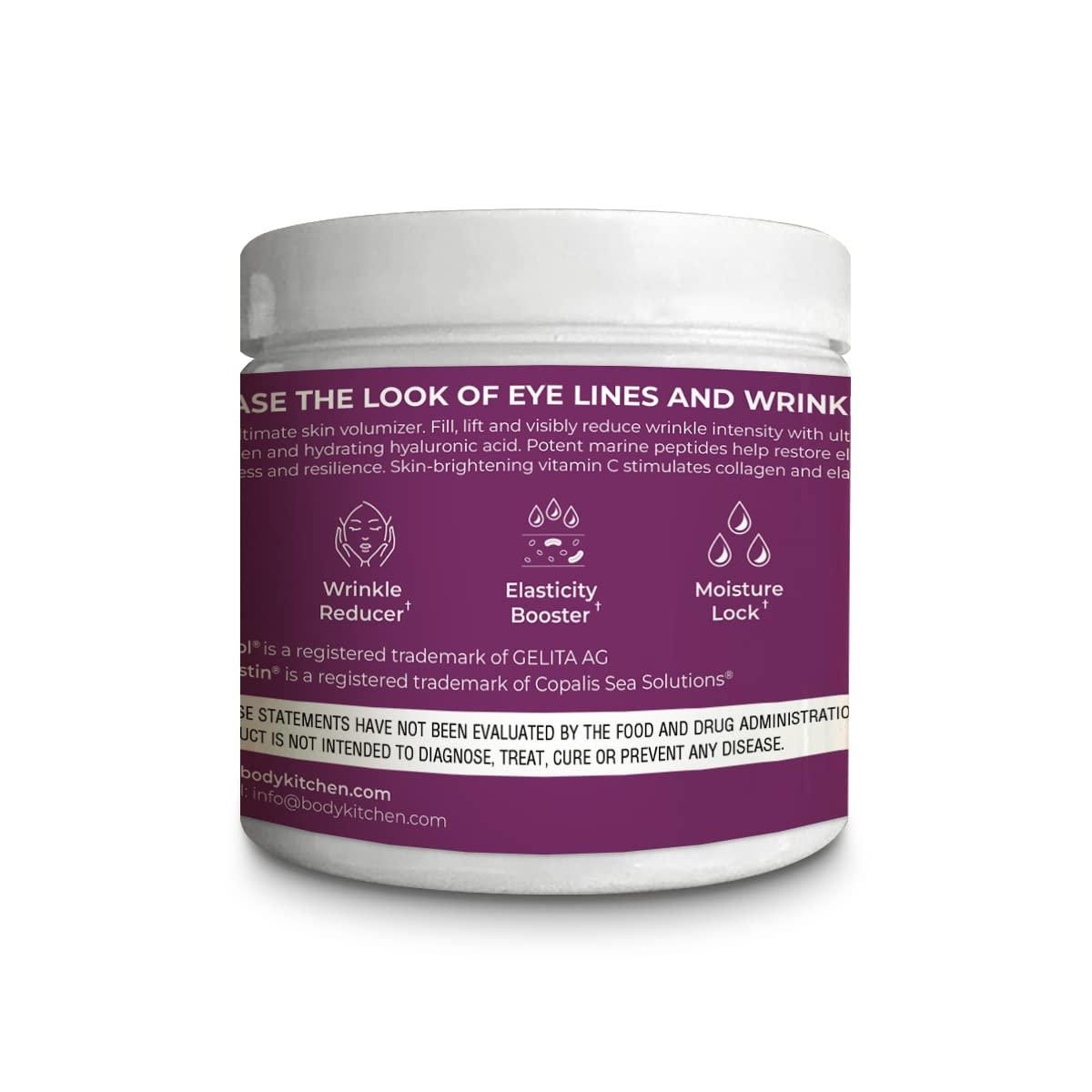 Body Kitchen Body Kitchen Collagen and 250 mg Elastin Supplement to Aid Signs of Aging, Support Skin Health & Elasticity, Fewer Wrinkles, Unflavored Powder, Tasteless, Odorless, Colorless, 30 Servings