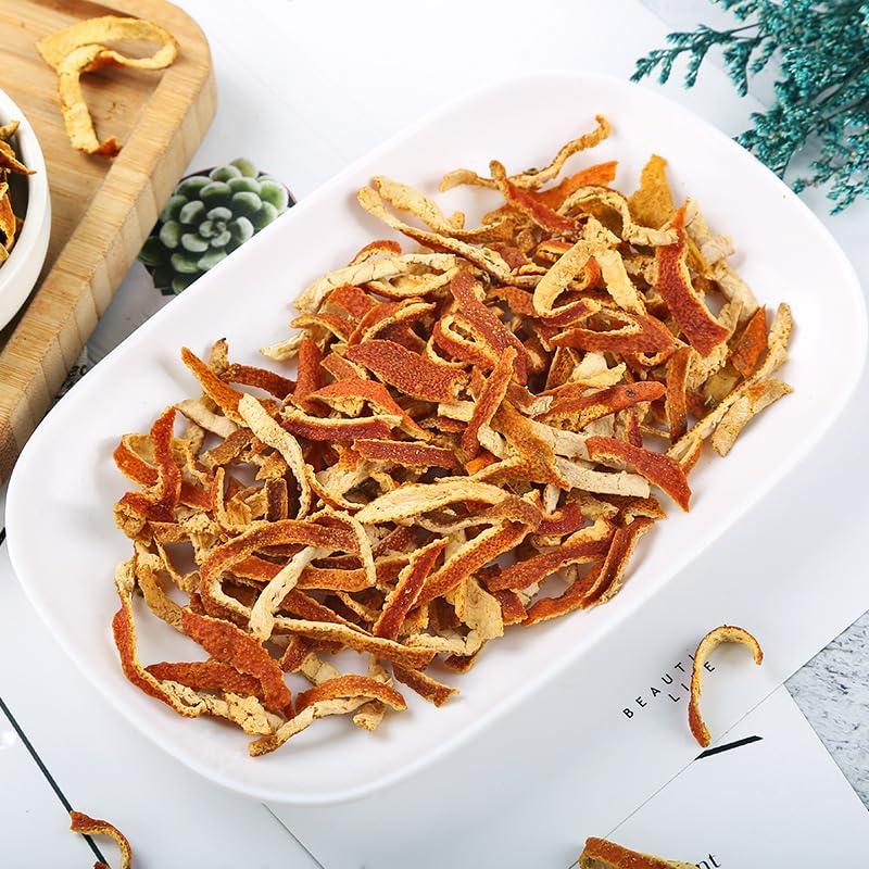 Plant Gift 100% Dried Tangerine Peel Tea 80G/2.82oz Chinese Seasoning Dried Tangerine Peel Strip Chen Pi Si , Dried Orange Peel,Dried Tangerine Peel Strip,Orange peel strips