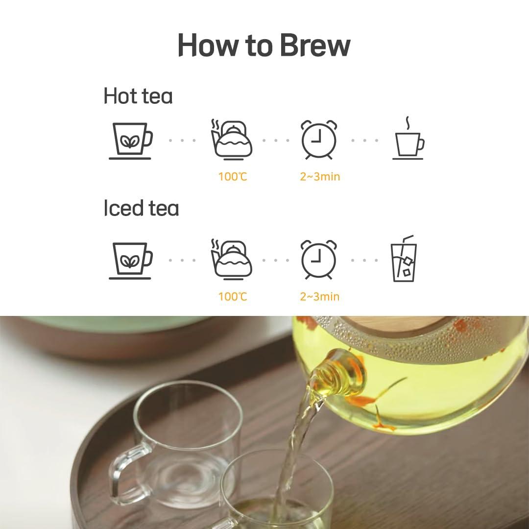 KKOKDAM KKOKDAM Tea Gift Set - Chrysanthemum Blooming Tea Flowers - Fancy Korean Tea Gifts For Tea Lovers - 5 Premium Flower Tea Sticks