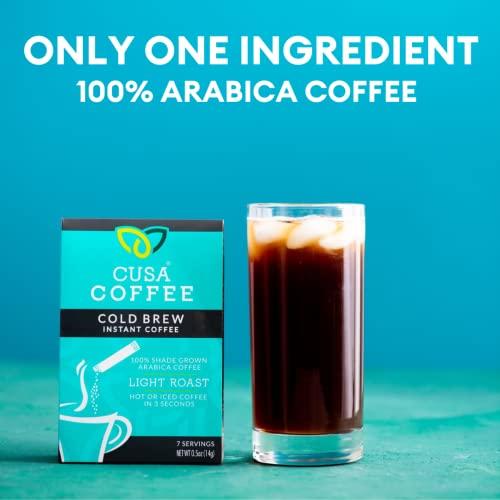 Cusa Tea Cusa Tea & Coffee | Premium Instant Light Roast | Rainforest Alliance Certified Arabica Beans | Hot or Cold Brew Drink Mix Packets (30 Single Servings)