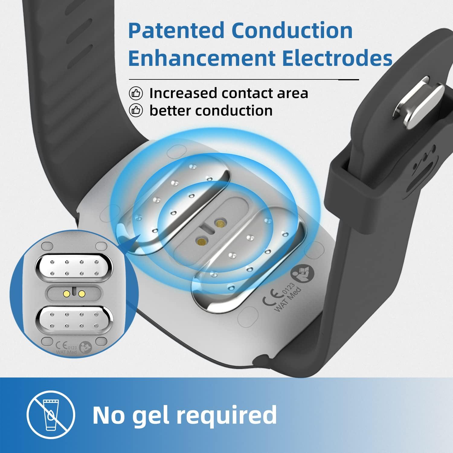 EmeTerm EmeTerm Fashion Anti-Nausea Wristband Relieve Morning Motion Travel Sickness Rechargeable Drug Free Bands Without Side Effects - Extra 2pack Conductive Gel (Black - Extra 2pack Conductive Gel)