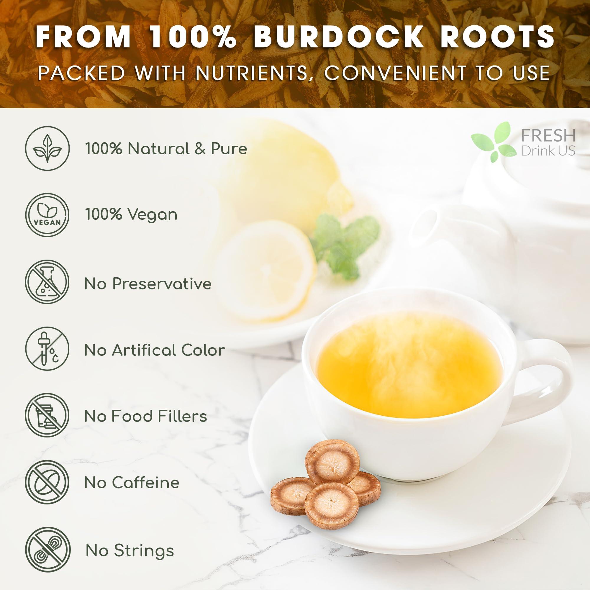 FRESHDRINKUS FRESHDRINKUS, Premium 10oz Burdock Root Powder, 100% Natural & Pure from Burdock Root, Burdock Root Herbal Tea, No Additives, No Caffeine, Vegan