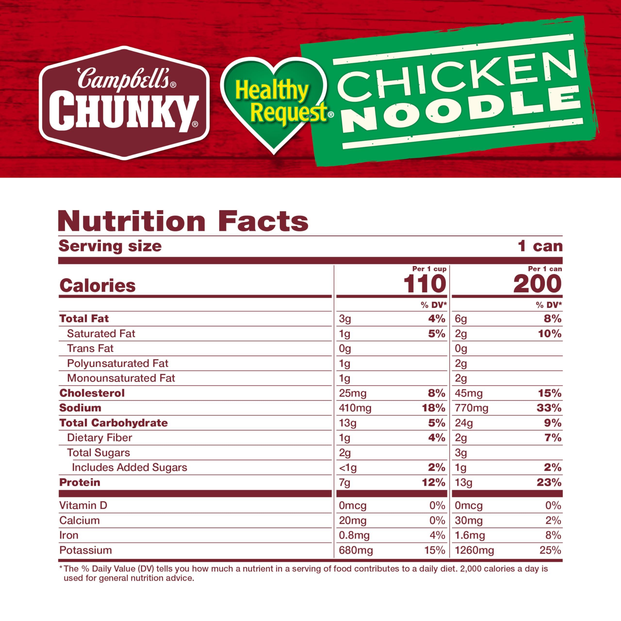 Campbell's Campbells Chunky Soup, Healthy Request Chicken Noodle Soup,16.1 Oz Can