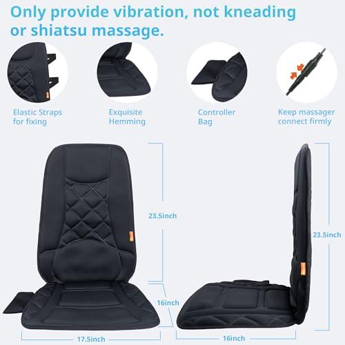 CARSHION CARSHION 10 Vibration Motors, Massage Seat Cushion with Heat,Back Massager for Chair Back Massager Heated Seat Cover Massage Chair Pad for Pain Relief Home Office Use