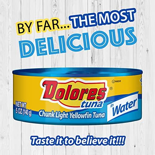 Dolores Dolores Tuna Chunk Light Yellowfin Tuna in Water, 5oz Canned Tuna, 24 Pack