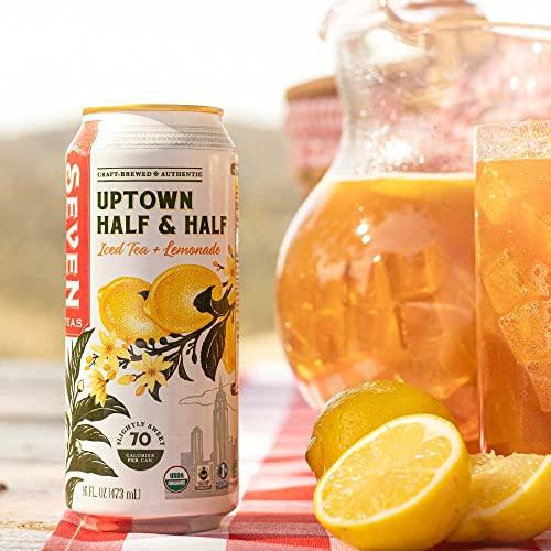 SevenTeas SevenTeas Uptown Half & Half Iced Tea and Lemonade, 16 OZ (Pack of 12 Cans), Organic Iced Tea