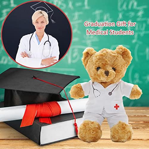 MeterBear Personalized Teddy Bear with Custom Text/Blessing, Bear Stuffed Animal Plush as Nurse Gift/Doctor Gift for Women/Men, Personalized Gift for Nurse/Doctor/Medical Student Graduation (8IN-Doctor 3)