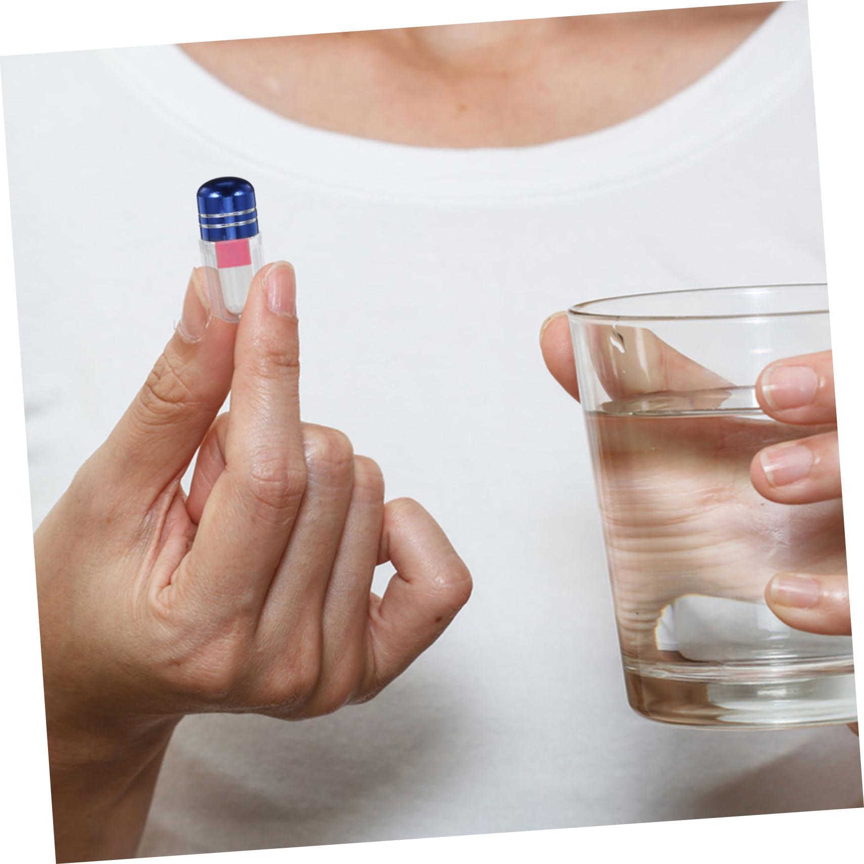 HEALLILY HEALLILY 20pcs Travel Medicine Bottle Vial Container Pill Container Bottles Pill Bottles Empty with Caps Small Pill Bottle Pill Storage Containers Refillable Bottle Plastic Mini Bottled, Blue