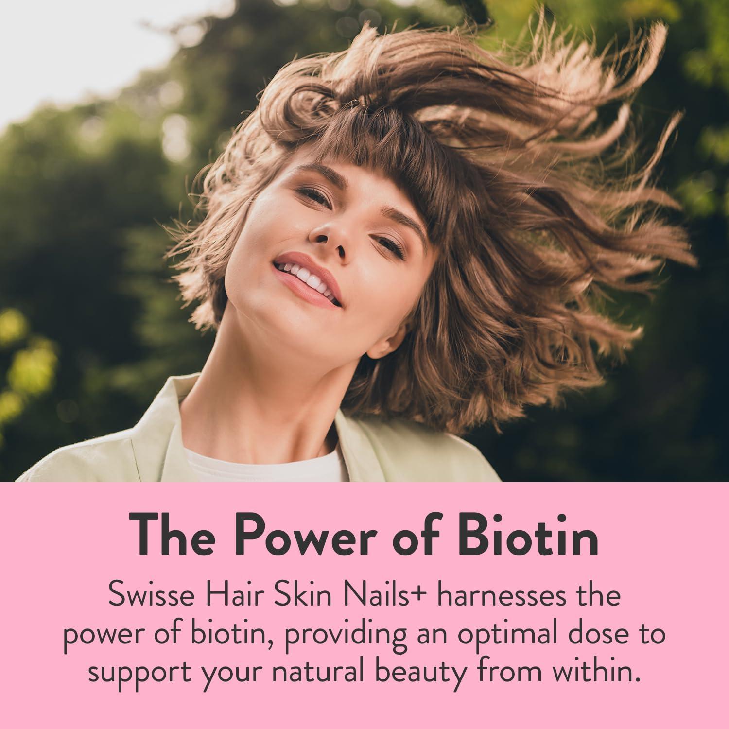 Swisse Swisse Biotin Hair Skin and Nails Supplement for Women & Men | Milk Thistle, Biotin, Vitamin C, Zinc & Iron | Supports Hair Growth & Collagen Production | Collagen Supplement | 150 Tablets