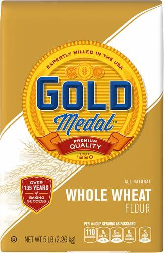 Gold Medal Gold Medal Premium Quality All Natural Whole Wheat Flour For Baking, 5 lb (Pack of 2)