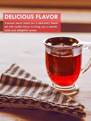 TeeLux TeeLux Decaf Vanilla Black Tea Bags, Decaffeinated Black Tea Blended with Vanilla, 50 Count