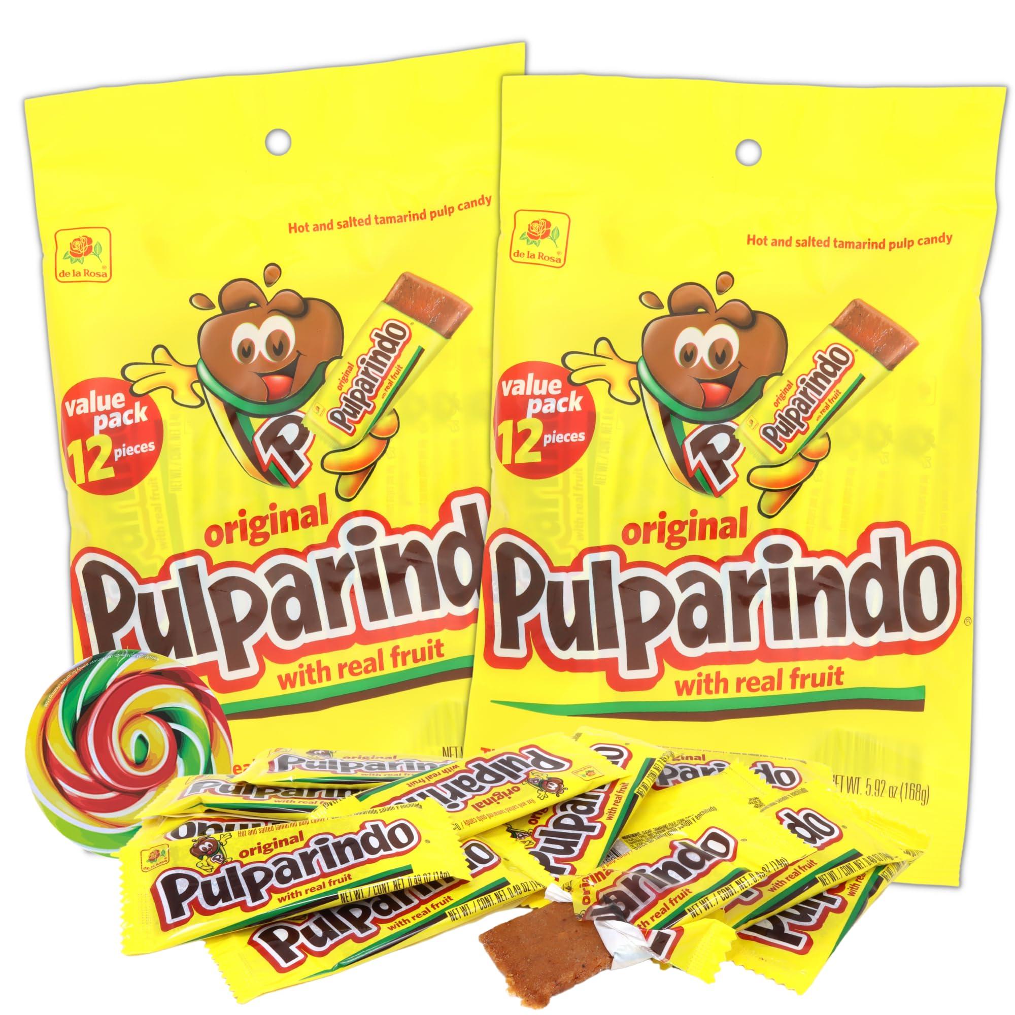 Needzo Pulparindo Mexican Candy, Spicy Tamarind Flavored Chewy Candies, 12 Individually Wrapped Pieces, 5.92 Ounces (Pack of 2)
