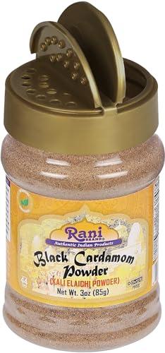 Rani Brand Authentic Indian Products Rani Black Cardamom Powder (Kali Elachi) Indian Spice 3oz (85g) PET Jar ~ All Natural | Vegan | Gluten Friendly | NON-GMO | Kosher | Indian Origin | Smokey, Tsaoko, Cao Guo, Bach Dan Khau, Badi