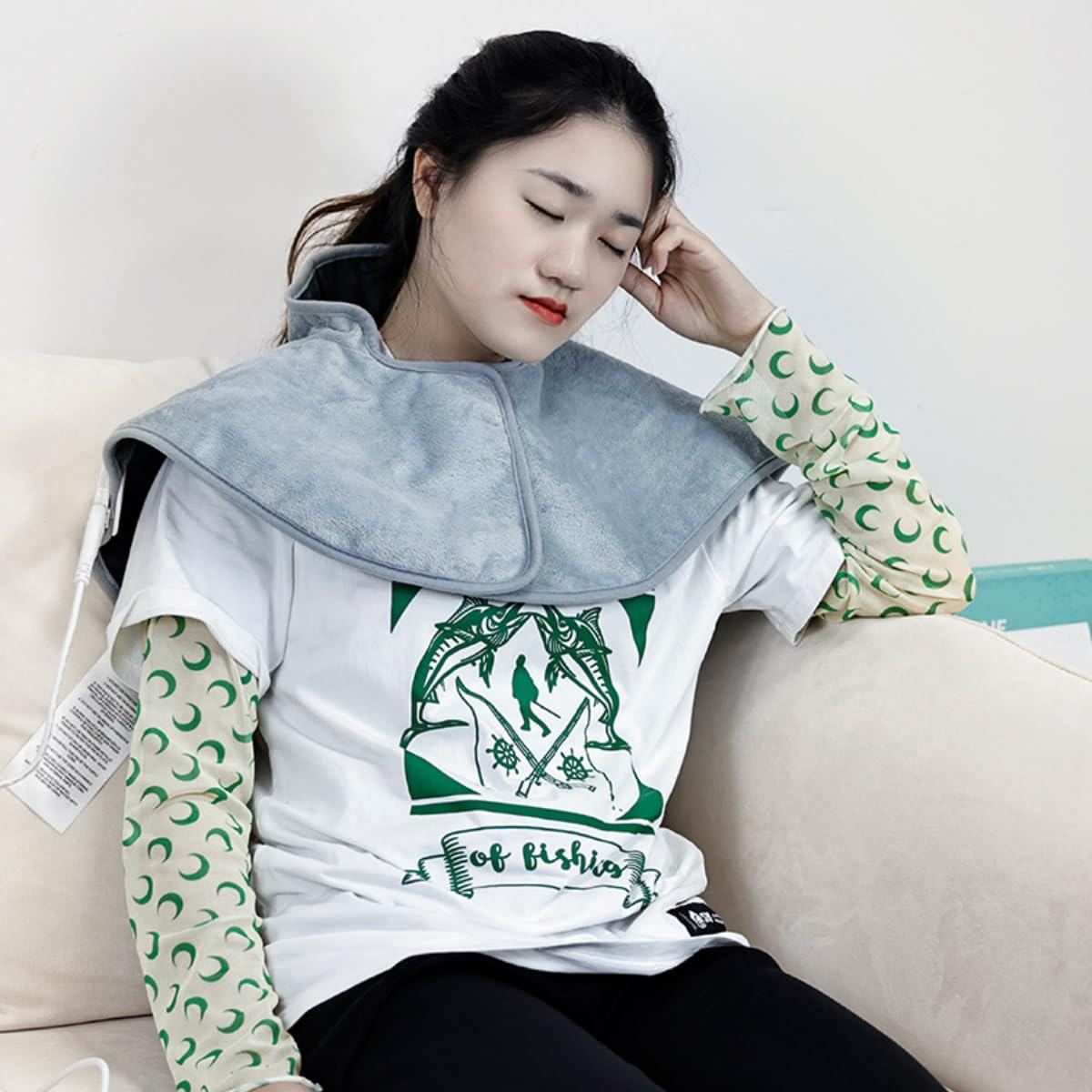 BeyondNice Heating Pad for Neck and Shoulders Weighted Neck Heating Pad for Pain Relief 6 Heat Settings 4 Timers Auto Off Gifts for Women Men Mom Dad