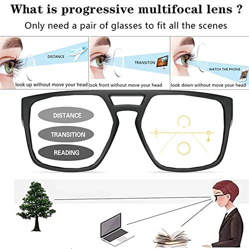 willochra Photochromic Progressive Multifocal Reading Glasses for Men Near Far Presbyopic Sport Driving Transition Reader Sunglasses (black, 1.0, multiplier_x)