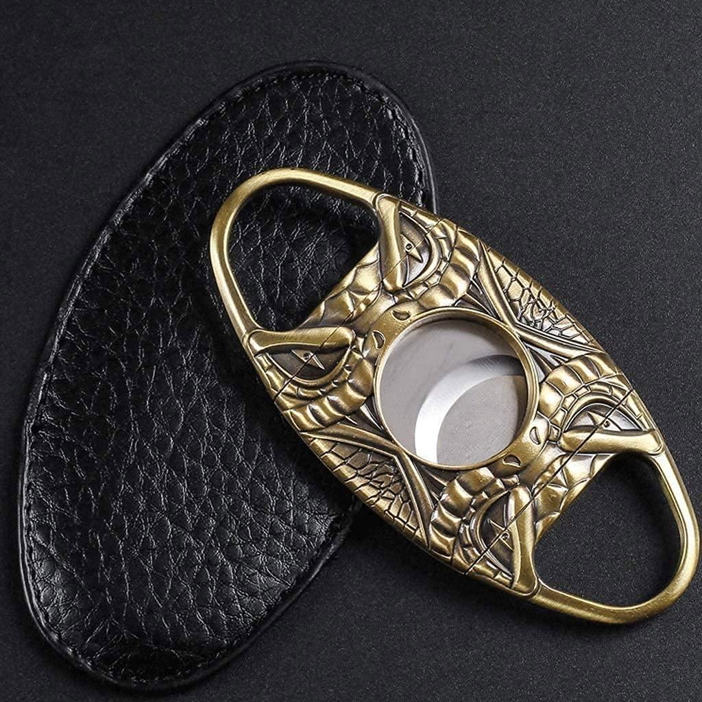 KANDUO KANDUO Cigar Cutter Antique Bronze Engrave Stainless Steel Double Cut Blade Cigar Guillotine,Stainless Steel Cigar Cutter Portable Cigar Cutter