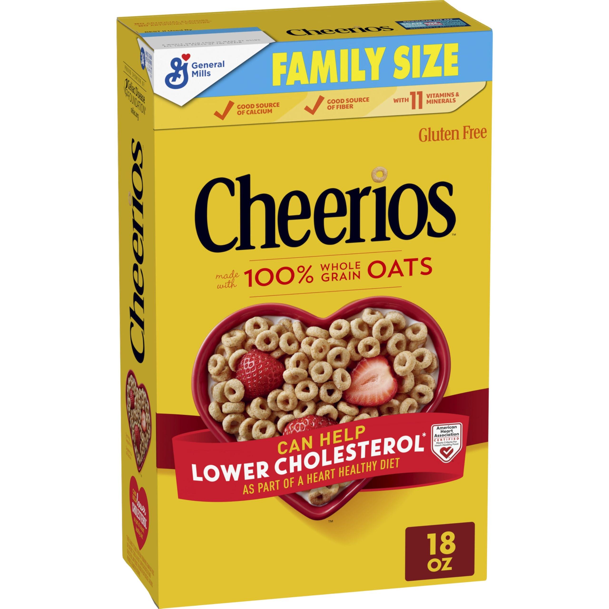 Cheerios Cheerios, Heart Healthy Gluten Free Breakfast Cereal, Family Size, 18 oz