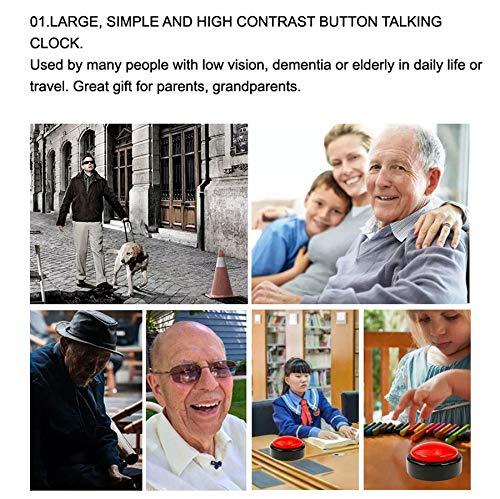 Cover Large Talking Clock for Visually impaired- Telling Time, Date and Week of Day, Perfect for The Blind, Elderly or Visually impaired-Upgrade Version (Green+Black) (RED+Black)