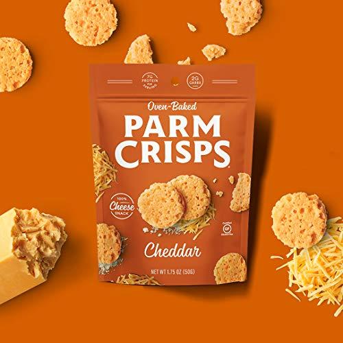 Parmcrisps ParmCrisps - Cheddar Cheese Crisps, Made Simply with 100% REAL Cheese | Healthy Keto Snacks, Low Carb, High Protein, Gluten Free, Oven Baked, Keto-Friendly | 1.75 Oz (Pack of 12)