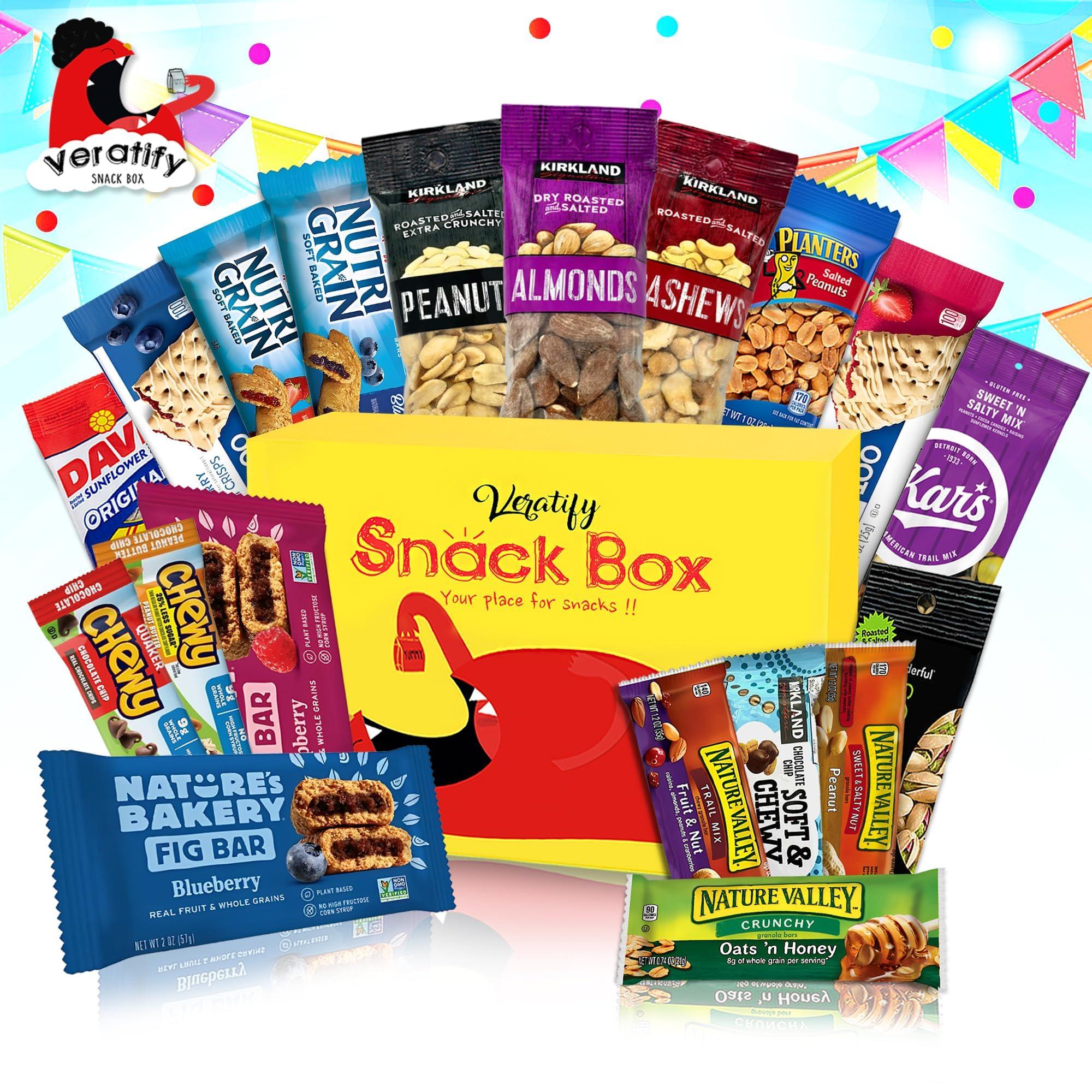 Veratify Snacks Gift Variety Basket for Adults (72 Count) Great For Men, Women, Adults, Office, School, Colleges - Gift Assortment Package - Great Gift Basket For Home, Work, Office, Meetings, College