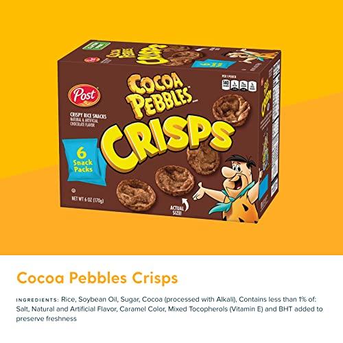 Post Pebbles Family Size Cereal and Crisps Variety Pack; Fruity Cereal (2), Cocoa Cereal (1), Fruity Multipack Crisps (2), Cocoa Multipack Crisps (1)