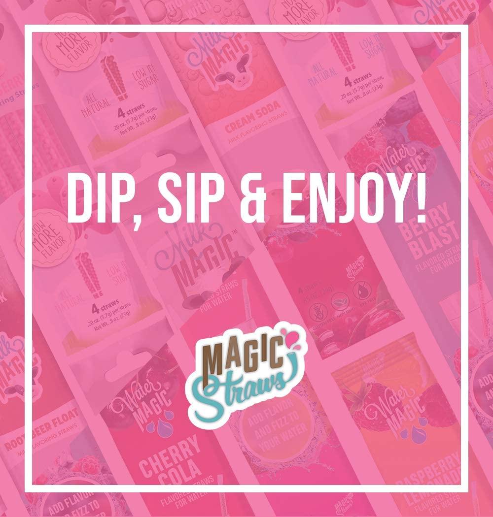 MILK MAGIC Milk Magic Milk Flavoring Straws, 4-Pack Bundle (16 count), Chocolate, Strawberry, Cotton Candy, Cookies & Cream Cereal Straws