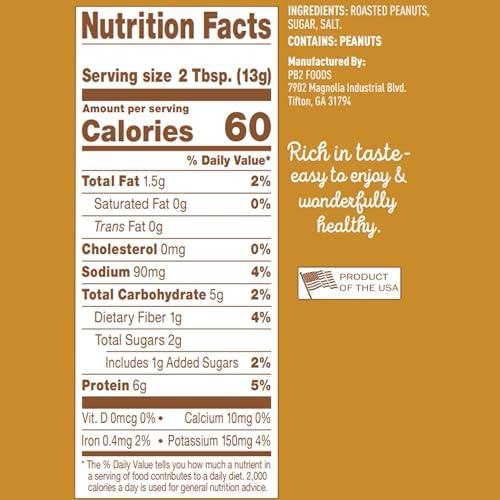 PB2 PB2 Powdered Peanut Butter Powder | Certified Gluten Free, Low-Carb, Keto Diet Friendly | Original Flavor with 6G of Protein, 90% Less Fat, 60 Calories Per Serving | Easy Mix for Healthy, Fit Diet