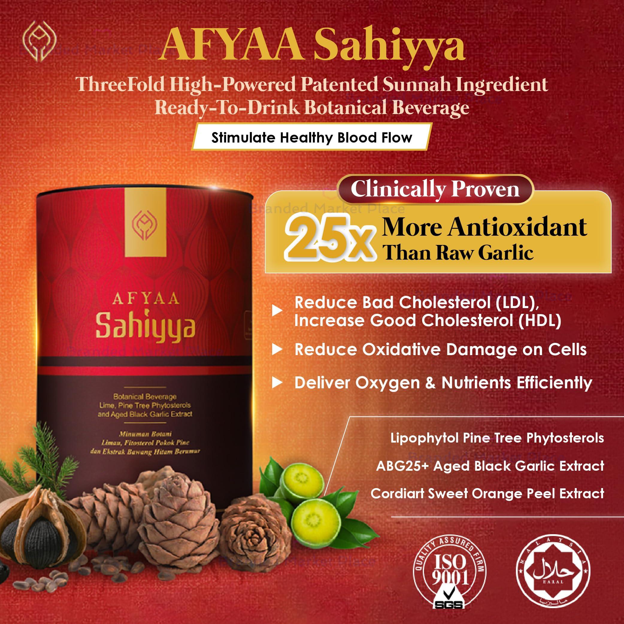 AFYAA [12 x 24 Sachets] AFYAA Sahiyya Botanical Beverage with Mixed Lime & Peach Flavor, Rich in Vitamin C to Prevent High Blood Pressure, Vegan-Friendly