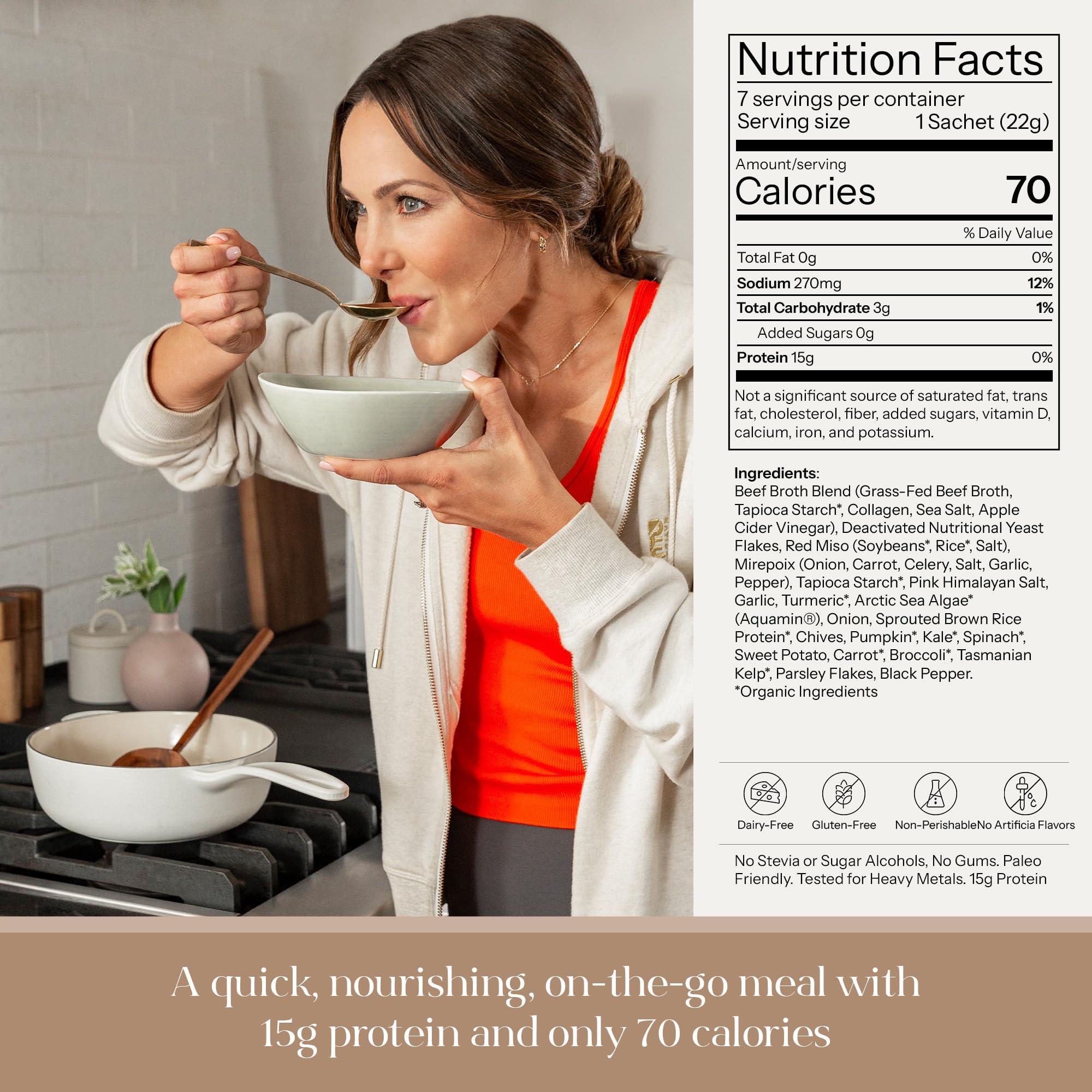 KROMA. Kroma Premium Grass Fed Beef Bone Broth, Dairy & Gluten Free Powder Mix with Collagen, Protein, Turmeric, & other Organic Ingredients, Promotes Gut Health & Healthy Skin, Hair & Nails, 10 Servings