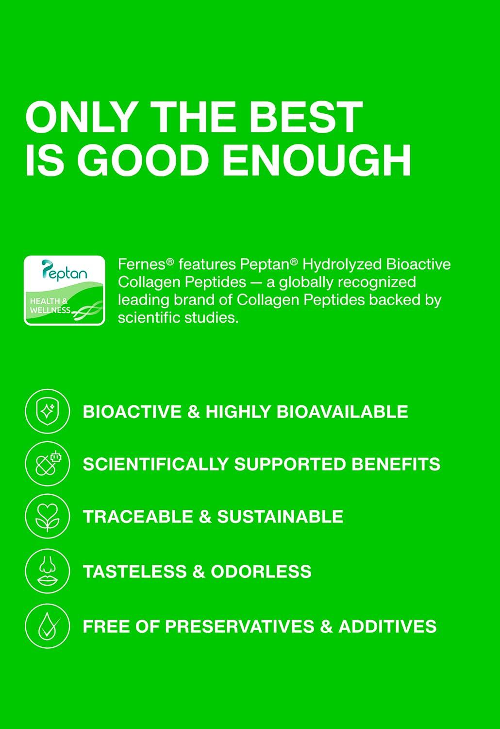 Fernes Hydrolyzed Collagen Peptides Supplement for Women & Men - Joint, Hair, Skin & Nails Support - Grass Fed Type I & III - Keto, Paleo - 14 Servings, 4.9 oz, Unflavored Powder