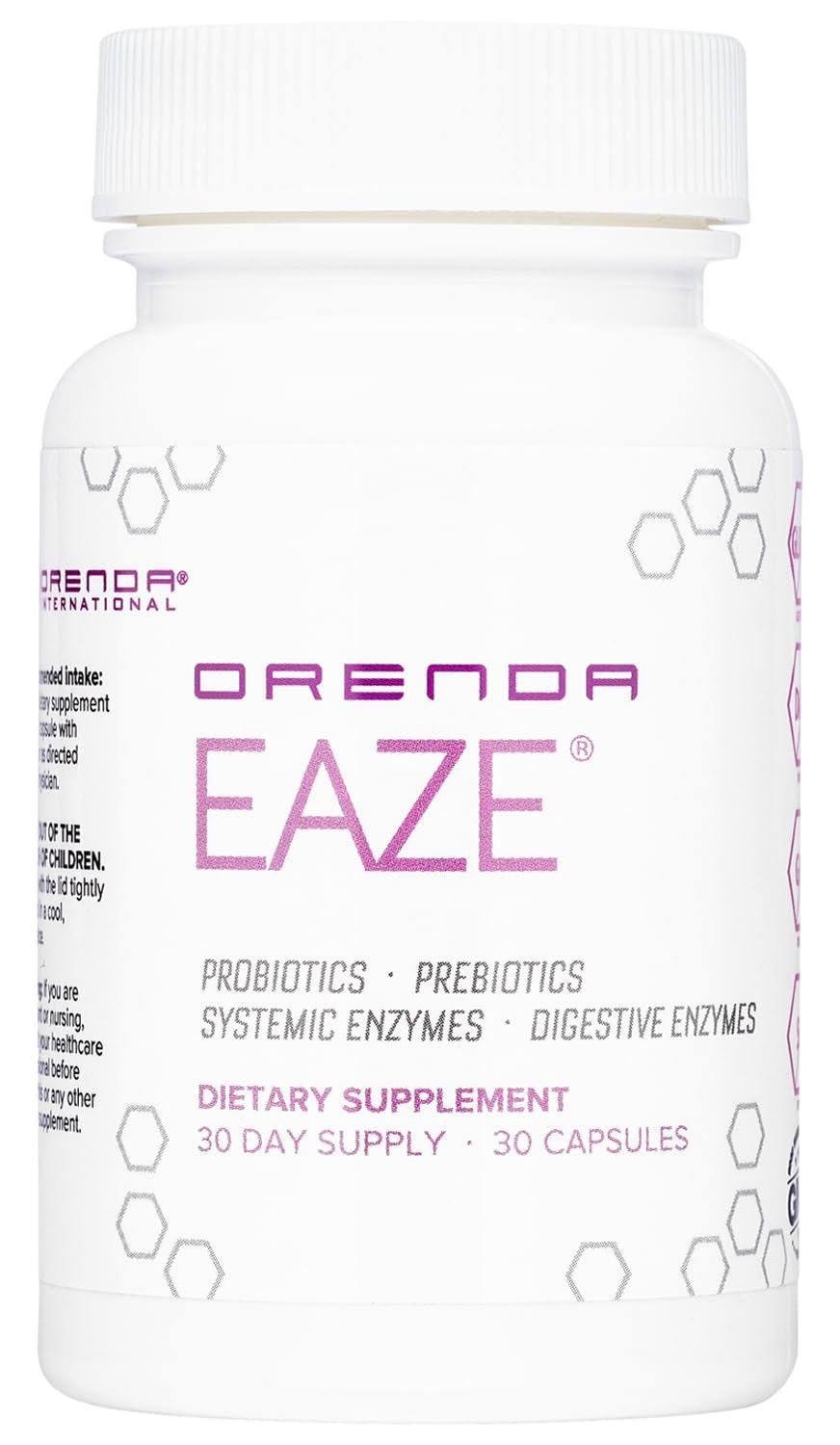 Orenda International Orenda Eaze: Gut Wellness Capsules | 6-in-1 Digestive Support with Probiotics, Endospores, Peptizyme-SP EN, Prebiotics, and Digestive Enzymes - Elevate Your Gut Health Today - 30 Capsules