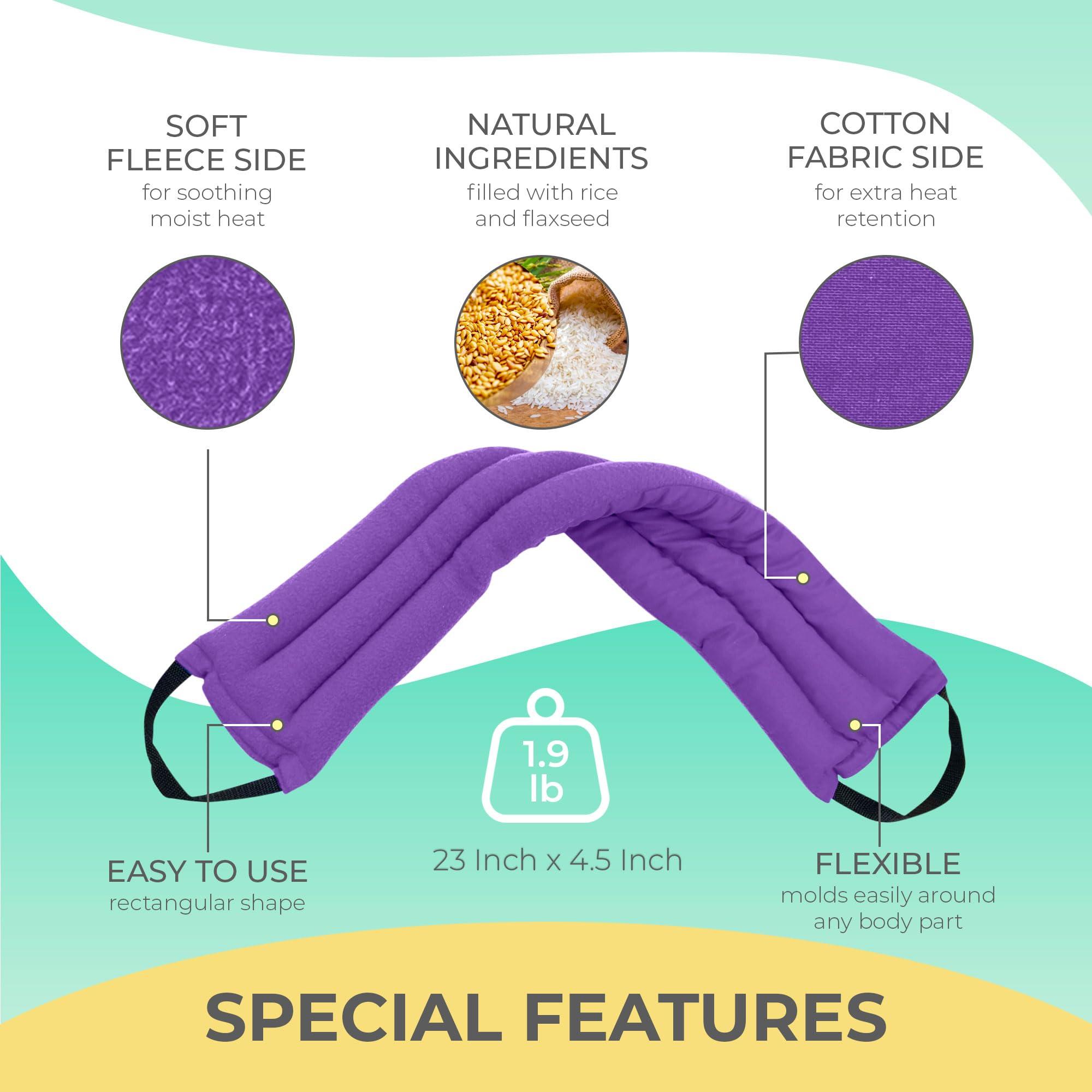 MY HEATING PAD Microwavable Heating Pads for Lower Back, Neck, and Shoulder Pain Relief - Moist Microwave Heating Pad for Muscles and Joints - Microwave Hot Pack Heat Pad for Cramps -2 Heat Pack Purple