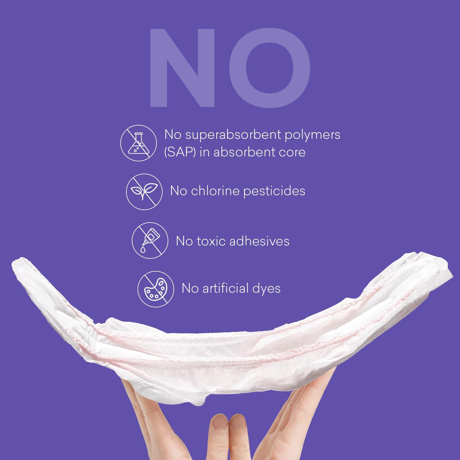 PurComfy PurComfy Premium Postpartum Pads with Wings Extra Long Maternity Pads Large Maximum Absorbency Post-partum Incontinence Pads Ultra Soft Heavy Flow Secure Leak Protection After Birth Pads, 24 Count