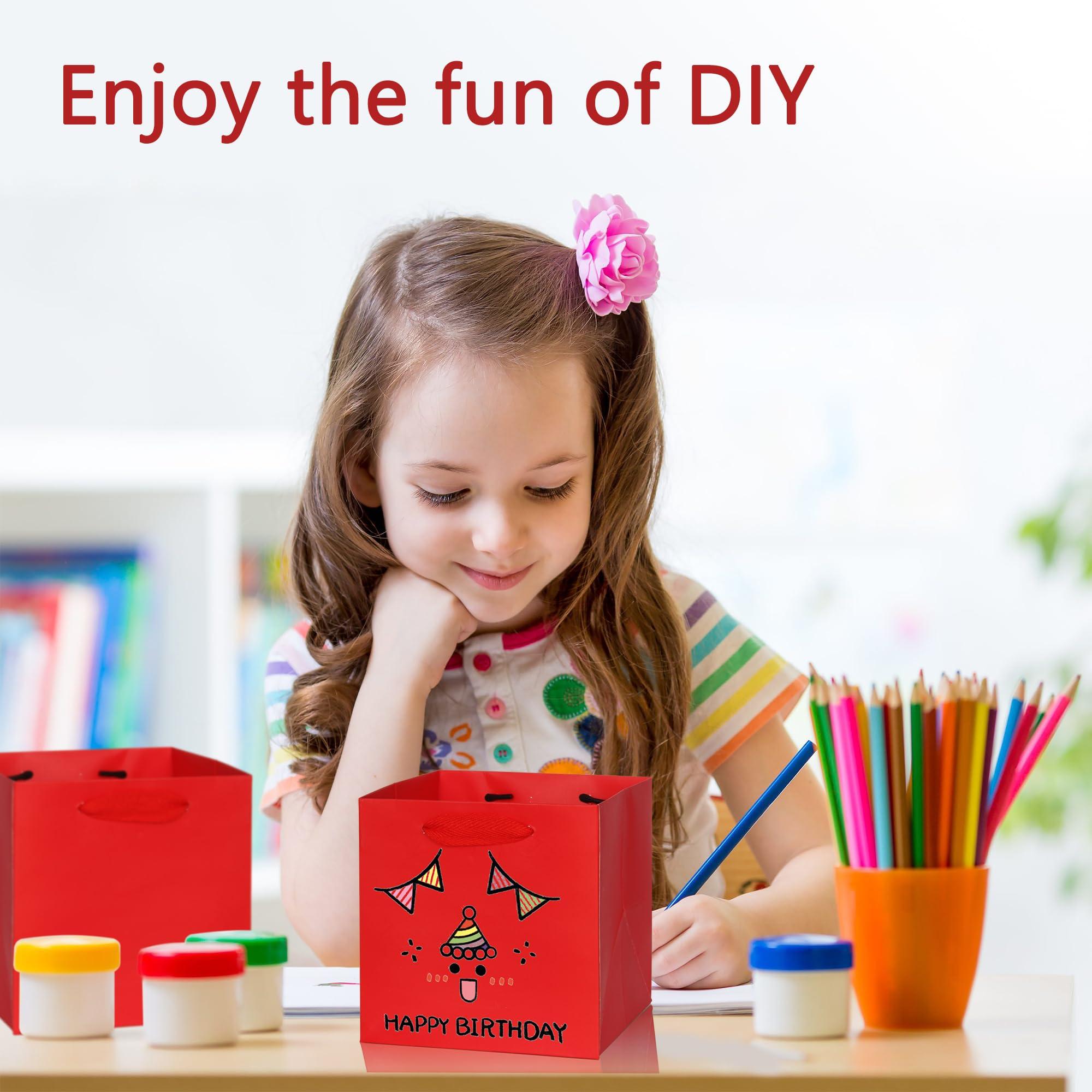 IN-JOOYAA IN-JOOYAA Red Square Gift Bags Small Paper Bags Party Favor Bags with Rope Handle 10 Pcs(6 x 6 x 6 in, Red)