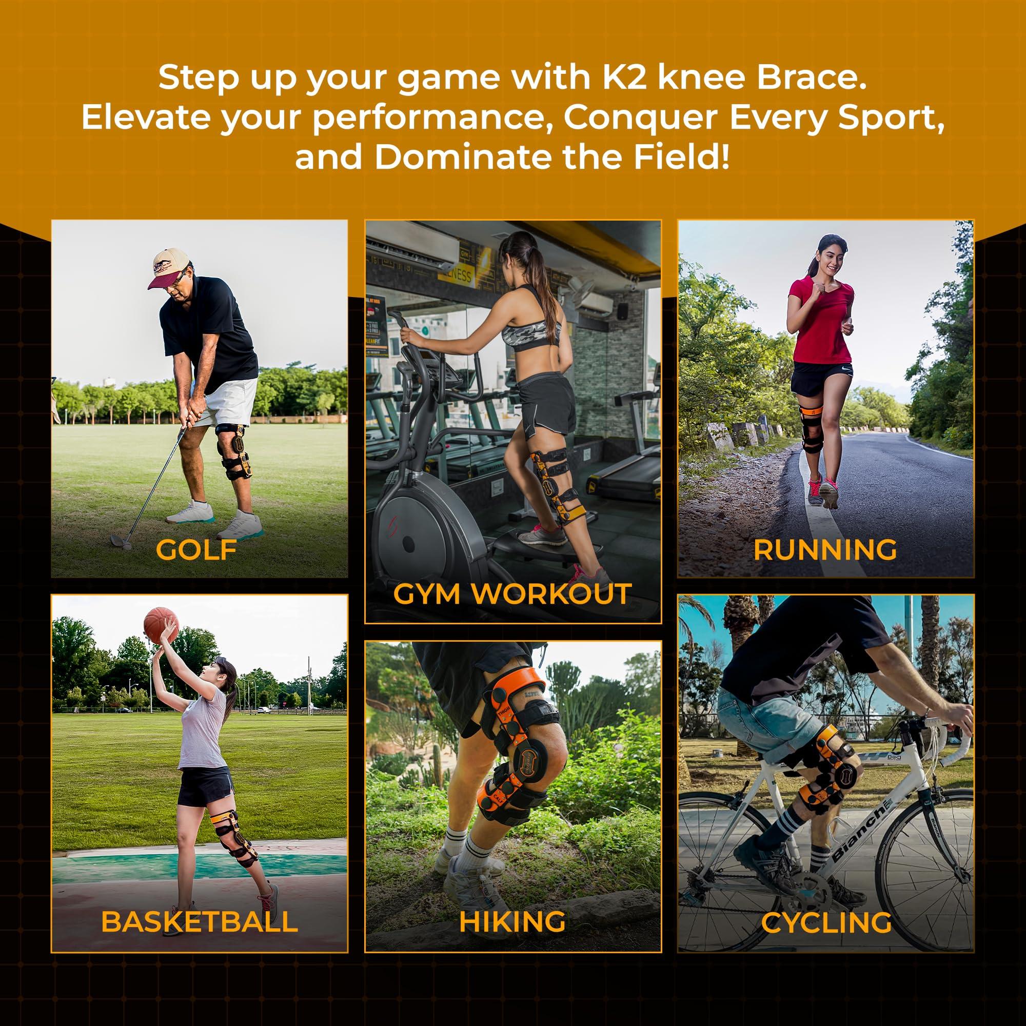 Z ONE Z1 K2 Knee Brace Ideal for Prevention PCL ACL MCL LCL/Meniscus Tear/OA/Arthritis/Osteoarthritis/Ligament Tear/Running/Sports Injury/Joint Pain/Offloader ~ Men ~ Women (S7)