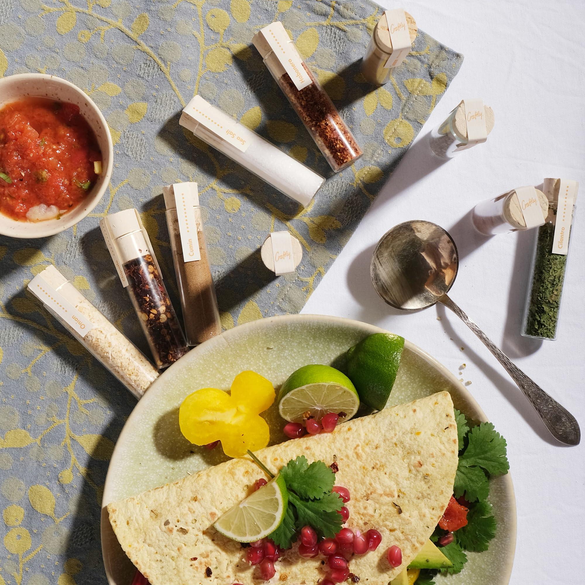 Craftly Craftly 12 Mexican Spices Gift Set | Mexican Seasoning Gift Set for Cooking - Perfect for Tacos, Fajitas and More | Birthday Gift for Him & Her | Gift set for Men, Women