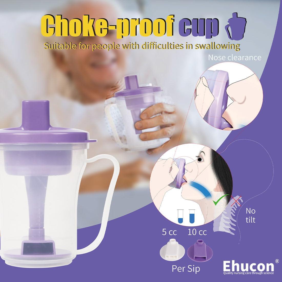 Ehucon Ehucon Dysphagia Regulating Drinking Cup for Swallowing and Disorders People,Dispenses 5cc or 10cc of Liquid Each Time,No Thickener is Used.Helps to Prevent Choking