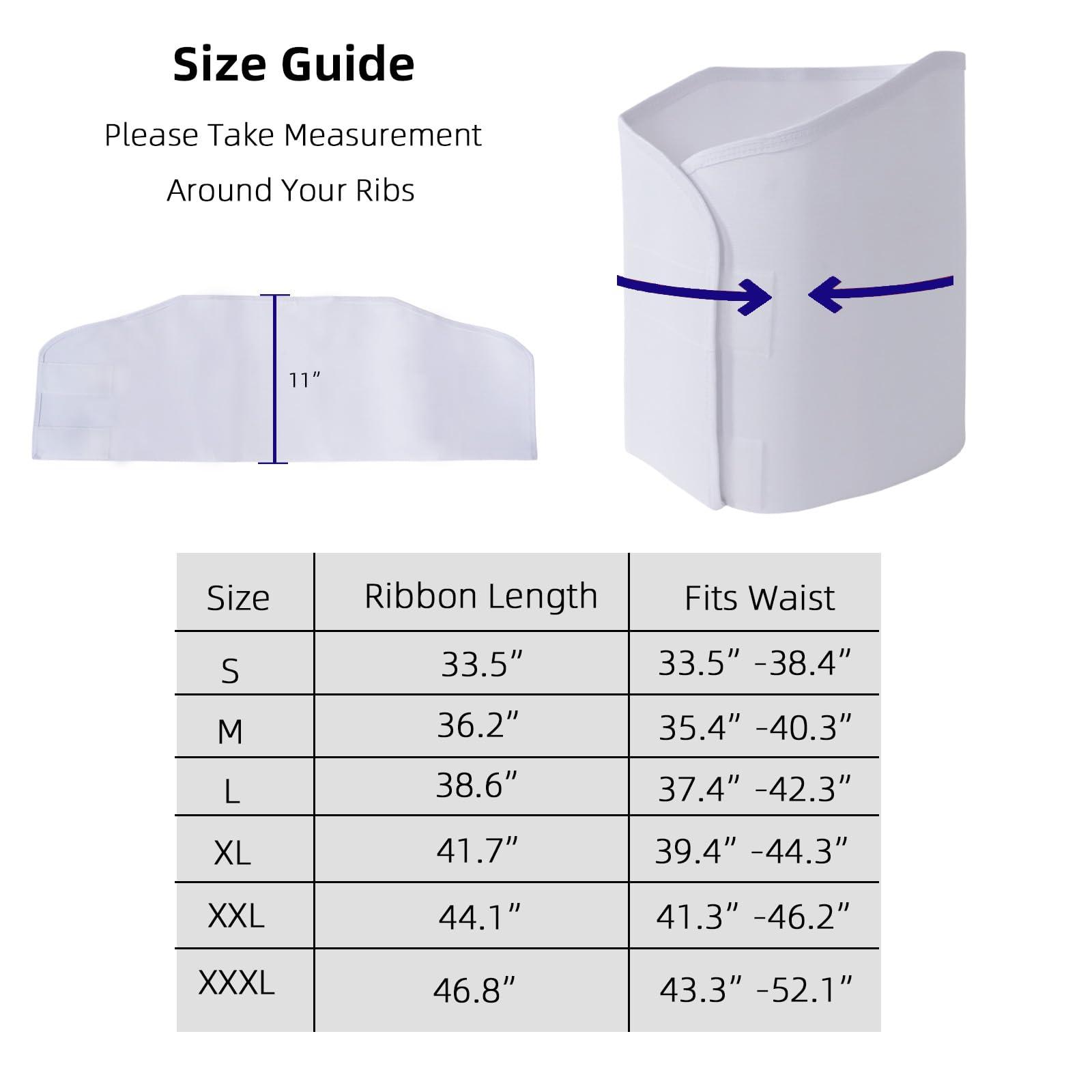 TIERSINI TIERSINI Broken Rib Brace for Women and Man, Rib Compression Wrap, Postoperative Recovery from Rib Fracture (XXX-Large)
