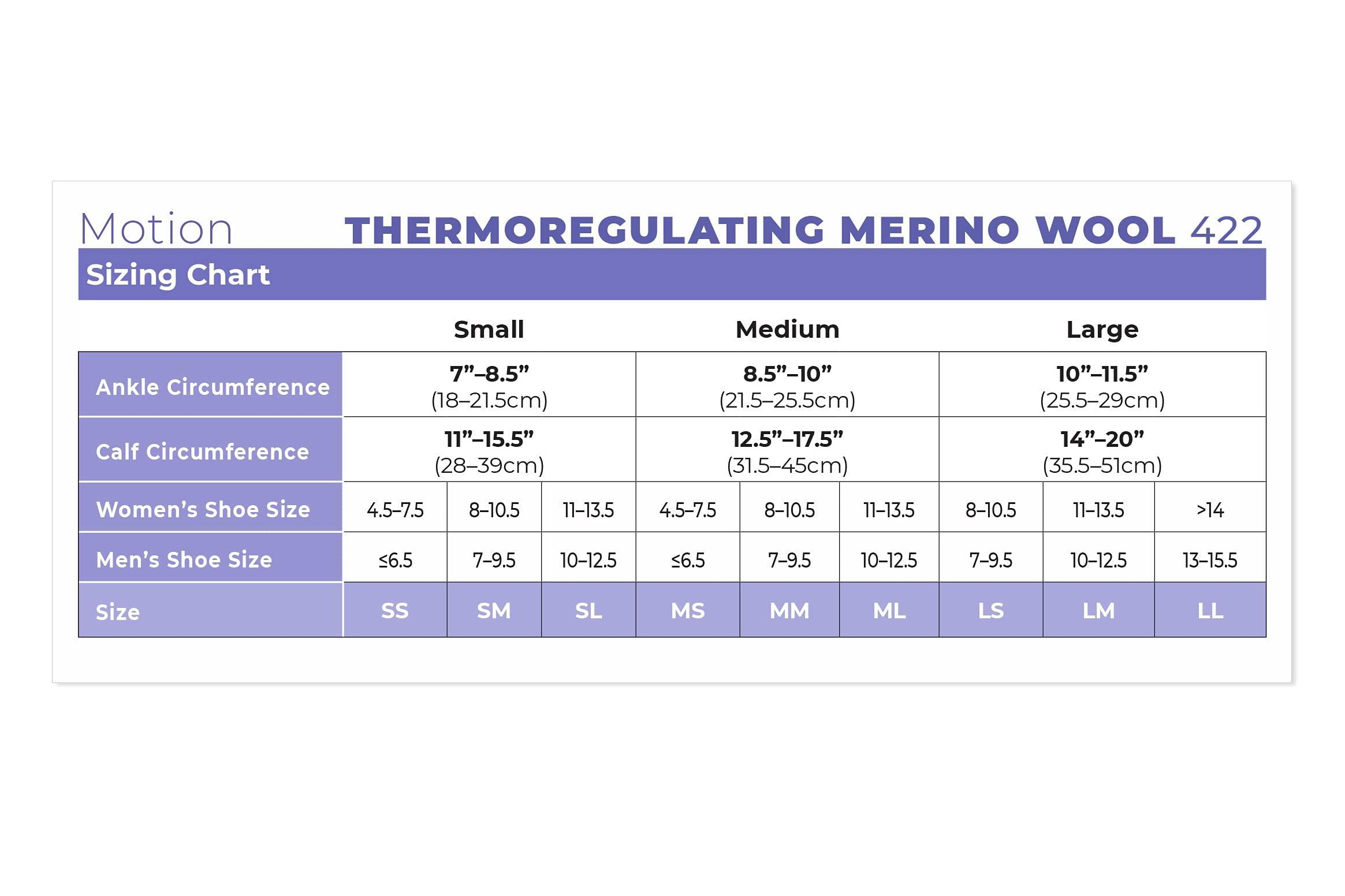 Sigvaris Sigvaris Mens & Womens Motion Thermoregulating Wool Closed Toe Calf-High Socks 15-20mmHg - Charcoal - Medium Short